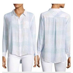NWT Rails Charli Pastel Plaid Linen Button Down